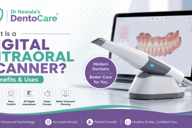 Digital intraoral scanner used for 3D dental scanning at Dr Nawale's DentoCare in Chhatrapati Sambhajinagar