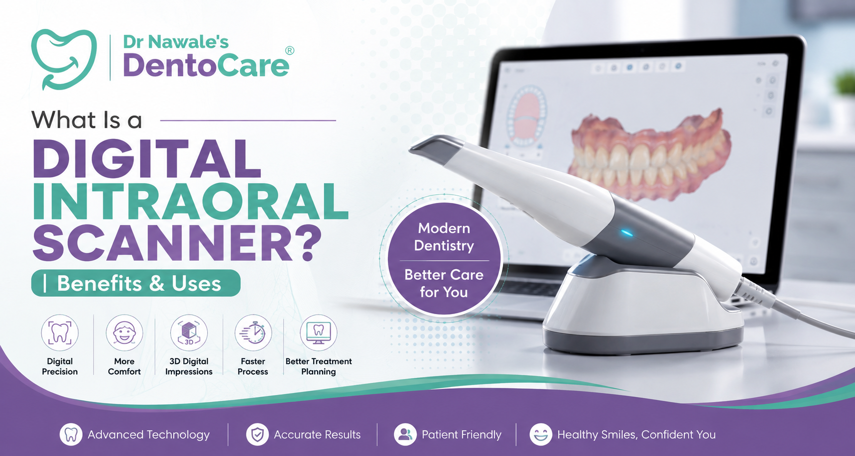 Digital intraoral scanner used for 3D dental scanning at Dr Nawale's DentoCare in Chhatrapati Sambhajinagar