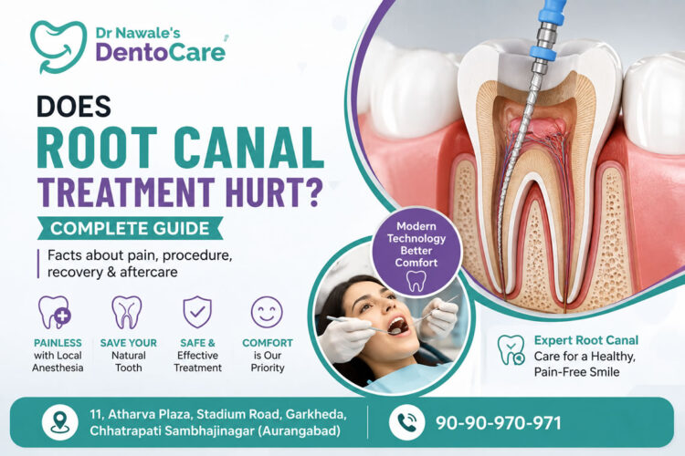 Does root canal treatment hurt complete guide by Dr Nawale's DentoCare in Chhatrapati Sambhajinagar